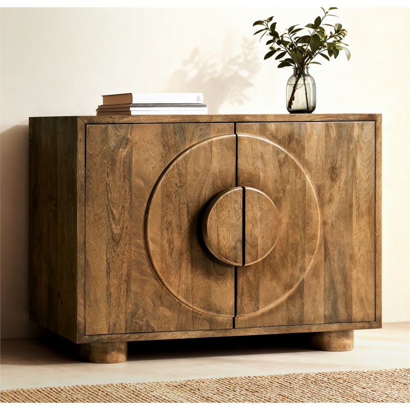 Augustus 2-Door Sideboard in a Modern Spice Tan Finish on Solid Wood