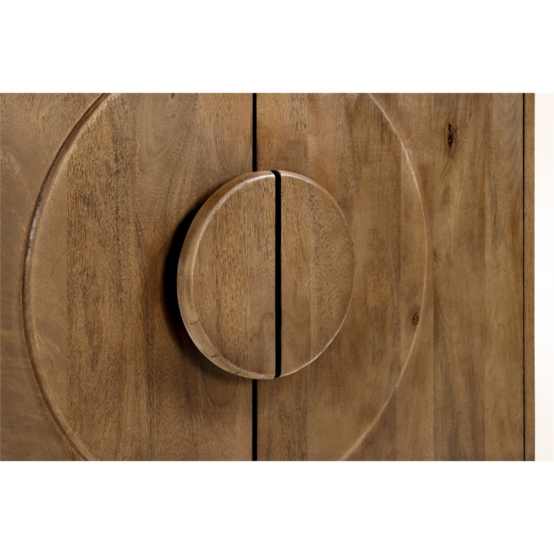 Augustus 4-Door Sideboard in a Modern Spice Tan Finish on Solid Wood