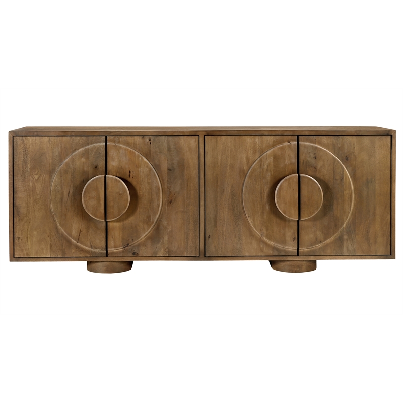 Augustus 4-Door Sideboard in a Modern Spice Tan Finish on Solid Wood