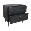 Samara 2-Drawer Small Nightstand in Contemporary Antique Black Pine Solid Wood