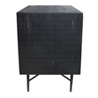 Samara 2-Drawer Small Nightstand in Contemporary Antique Black Pine Solid Wood