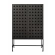 Becca 2-Door Tall Cabinet in Modern Antique Black Finish on Pine Solid Wood