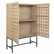 Becca 2-Door Tall Cabinet in Modern Sand Oak Finish on Pine Solid Wood