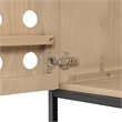 Becca 2-Door Tall Cabinet in Modern Sand Oak Finish on Pine Solid Wood