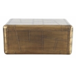 Moti Pilot  Solid Wood and Aluminum Cocktail Table with Brass Finish and Drawer