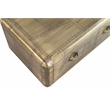 Moti Pilot  Solid Wood and Aluminum Cocktail Table with Brass Finish and Drawer