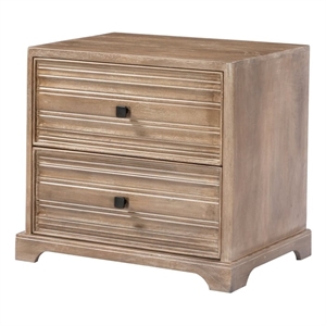 Carmenita 2 Drawer Might Night Stand in Rustic Light Brown Finish on Solid Wood