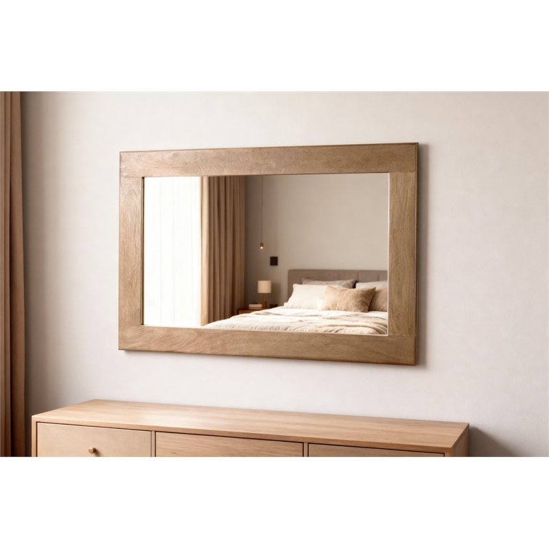 Carmenita Mirror in Rich Umber Brown Finish on Mango Solid Wood