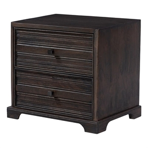 Carmenita 2 Drawer Might Night Stand in Rustic Light Brown Finish on Solid Wood