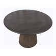 Jaden Solid Wood Round Dining Table in Charred Ember Brown Finish