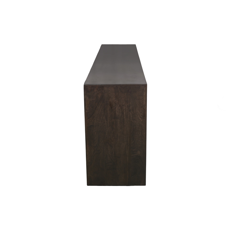 Jaden Solid Wood Sideboard With 3 Drawers And 4 Doors In Charred Ember Brown