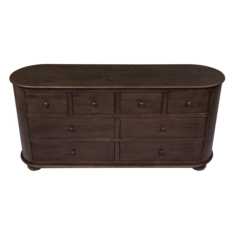 Astrid 8-Drawer Dresser in Appalachian Brown on Oak Solid Wood
