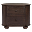 Astrid 2 - Drawer Nightstand In Appalachian Brown on Oak Solid Wood