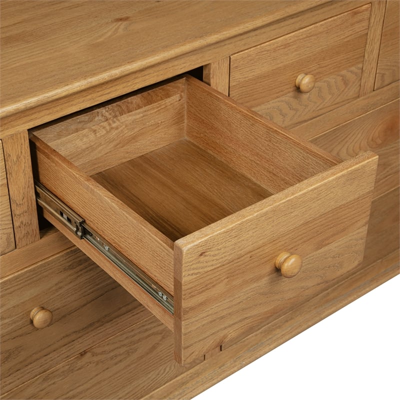 Astrid 8 - Drawer Dresser in Natural Finish on Oak Solid Wood