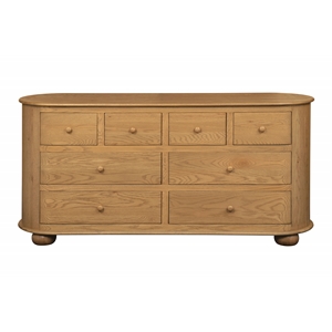 Astrid 8 - Drawer Dresser in Natural Finish on Oak Solid Wood