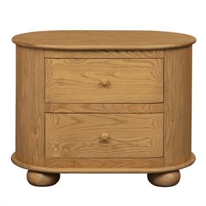 Astrid 2 - Drawer Nightstand In Natural Finish on Solid Wood