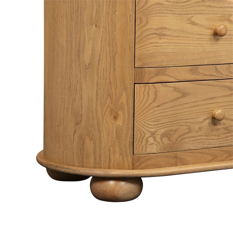 Astrid 2 - Drawer Nightstand In Natural Finish on Solid Wood