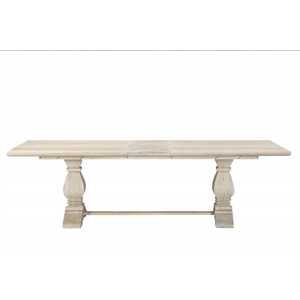 Benedict 90&quot Extendable Dining Table in Mango Solid Wood with White Wash Finish