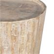 Jenna Round Drum End Table In Natural Finish on Mango Solid Wood