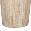 Jenna Round Drum End Table In Natural Finish on Mango Solid Wood