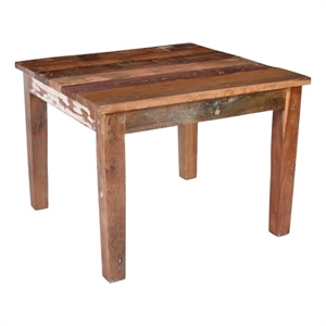 Trinidad 40&quot Square Dining Table in Natural Brown Finish on Reclaimed Wood