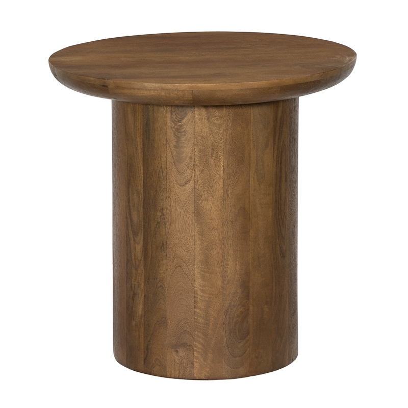 Sullivan Round Top End Table in Spice Tan Finish on Mango Solid Wood