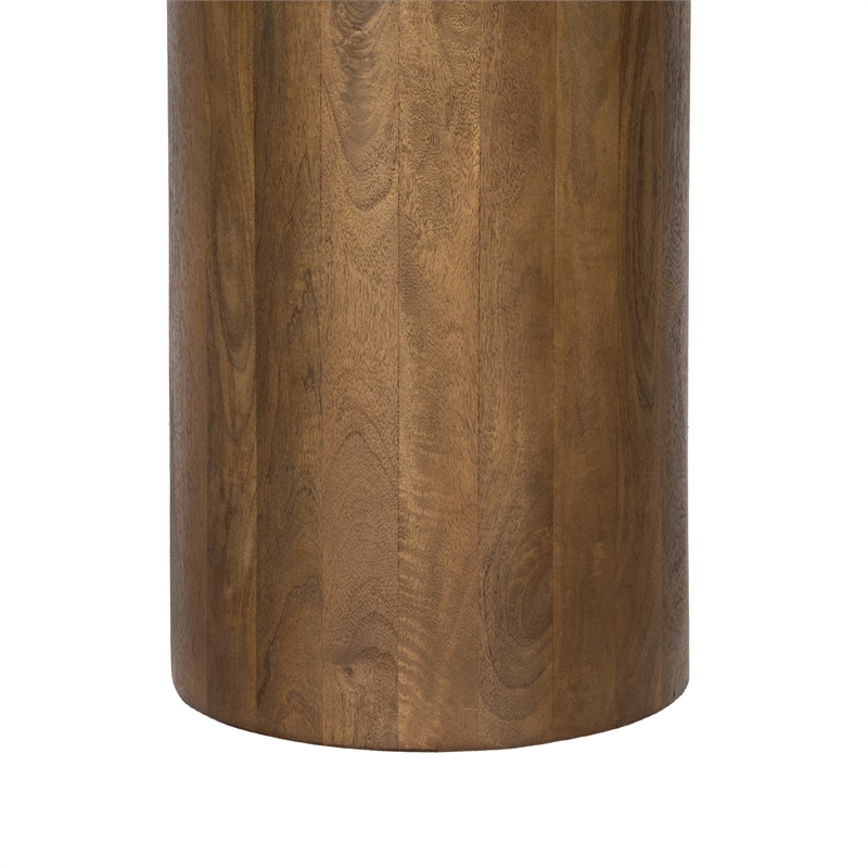 Sullivan Round Top End Table in Spice Tan Finish on Mango Solid Wood