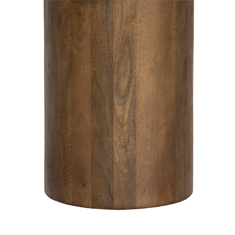 Sullivan Square Top End Table in Spice Tan on Mango Solid Wood