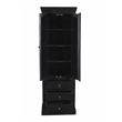 Jenna Louvered Doors Cabinet In Charcoal Finish on Solid Wood