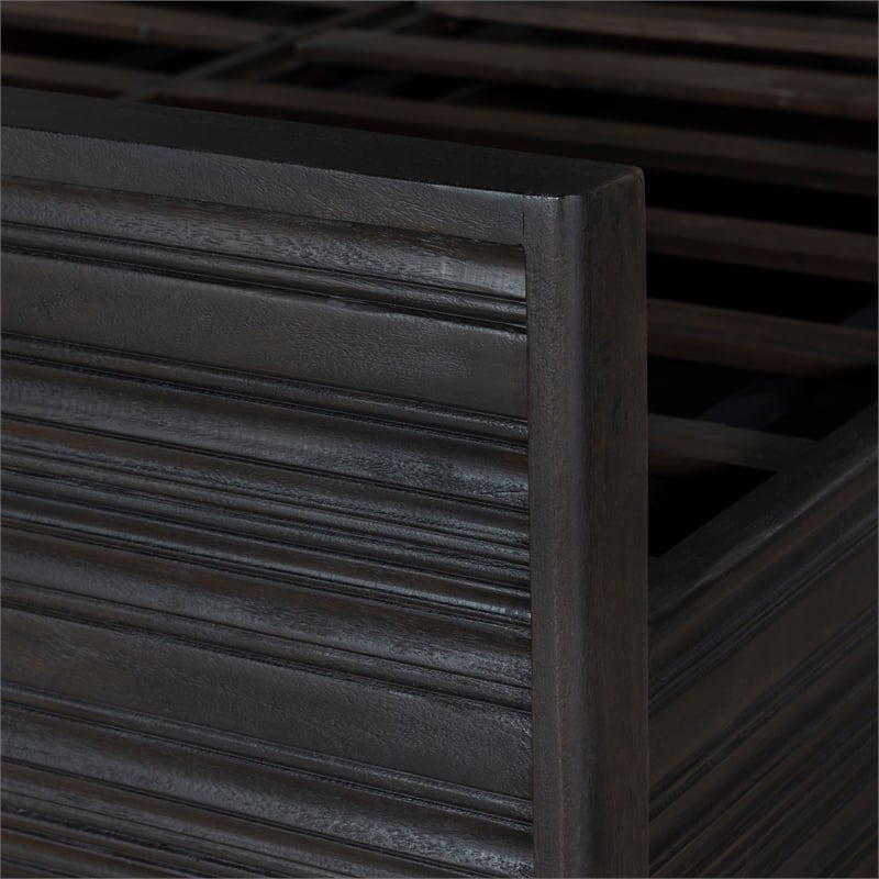 Carmenita Eastern King Bed in Rich Umber Brown Finish on Solid Wood