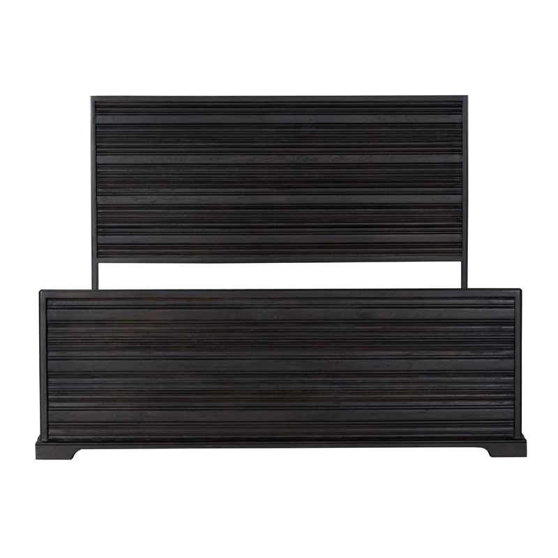 Carmenita California King Bed in Rich Umber Brown Finish on Solid Wood