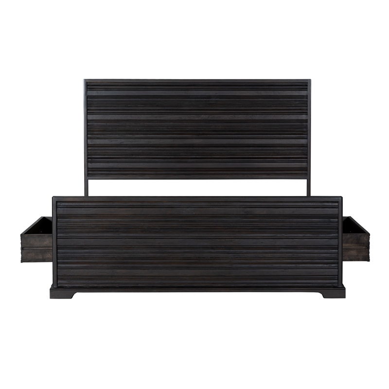 Carmenita Queen Bed in Rich Umber Brown Finish on Solid Wood