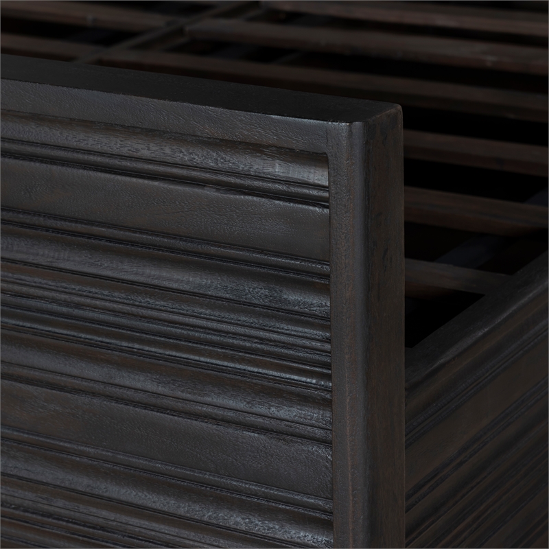 Carmenita Queen Bed in Rich Umber Brown Finish on Solid Wood