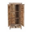 Jenna Louvered Doors Armoire In Natural Finish on Solid Wood