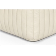 Brie Genuine Leather Square Pouf in a Sophisticated Ivory Finish