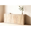 Donatalla 4-Door Sideboard in Brushed Ivory Finish on Solid Wood