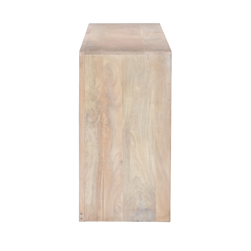 Donatalla 4-Door Sideboard in Brushed Ivory Finish on Solid Wood