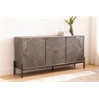 Bristol 3-Door Sideboard in Smoked Ash Finish on Mango Solid Wood
