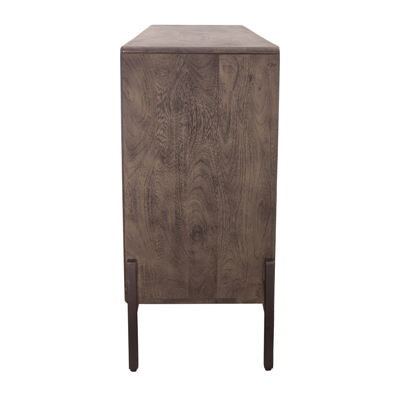 Bristol 3-Door Sideboard in Smoked Ash Finish on Mango Solid Wood