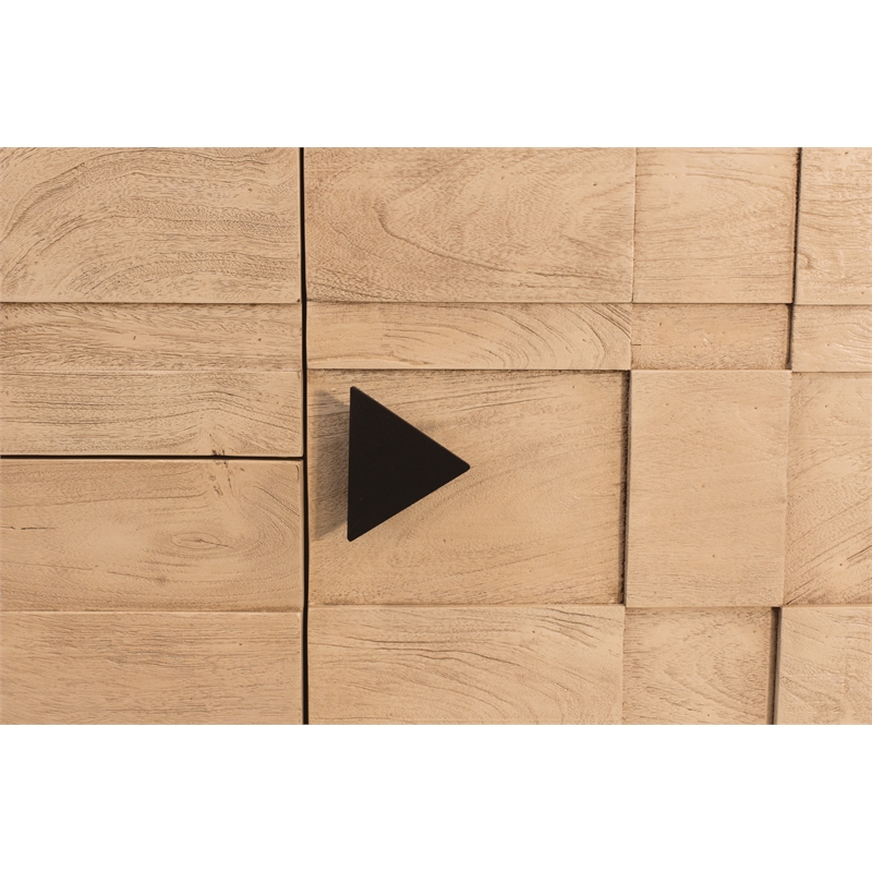 Durant Credenza in Neutral Beige Finish on Mango Solid Wood