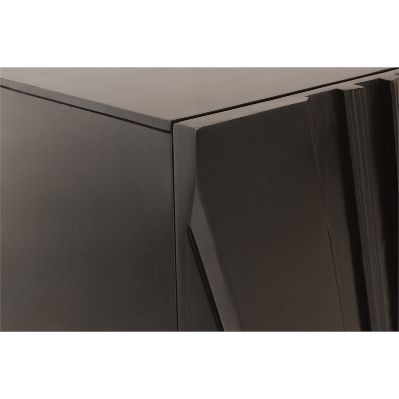Cahill 4-Door Sideboard in Modern Black Finish on Solid Wood