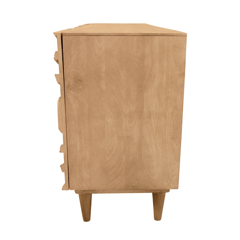 Cahill 4-Door Sideboard in Sand Oak Finish on Mango Solid Wood