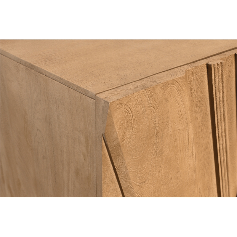 Cahill 4-Door Sideboard in Sand Oak Finish on Mango Solid Wood