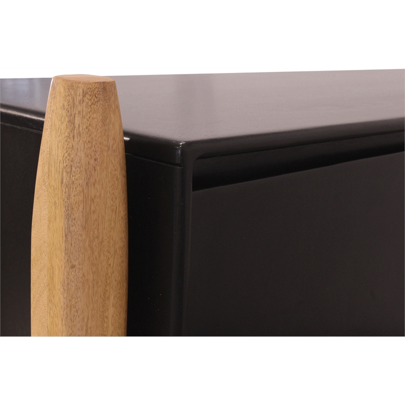 Fawkes 4-Door Sideboard in Matte Black Finish on Mango Solid Wood