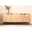Terrance 4-Door Sideboard in Natural Finish on Mango Solid Wood