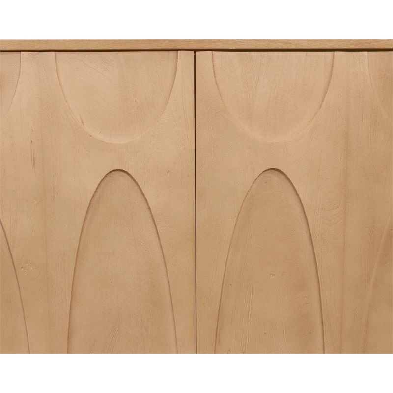 Terrance 4-Door Sideboard in Natural Finish on Mango Solid Wood