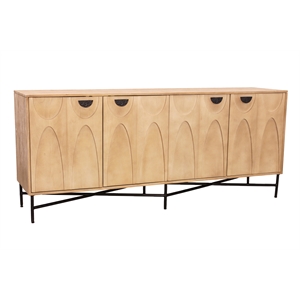 Terrance 4-Door Sideboard in Natural Finish on Mango Solid Wood