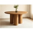 Sullivan Round Dining Table in Spice Tan Finish on Solid Wood