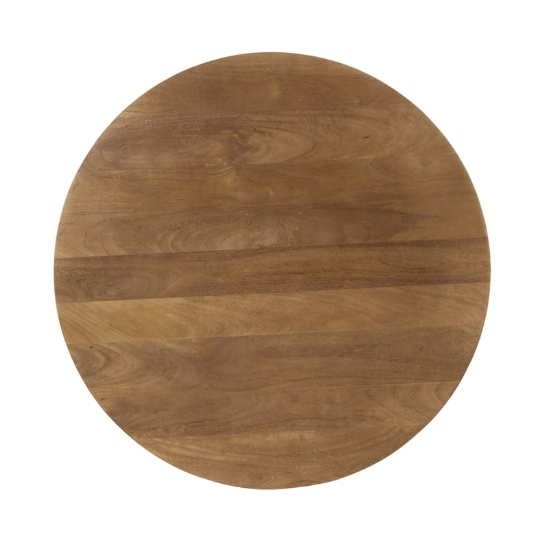 Sullivan Round Dining Table in Spice Tan Finish on Solid Wood