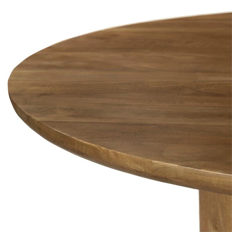 Sullivan Round Dining Table in Spice Tan Finish on Solid Wood